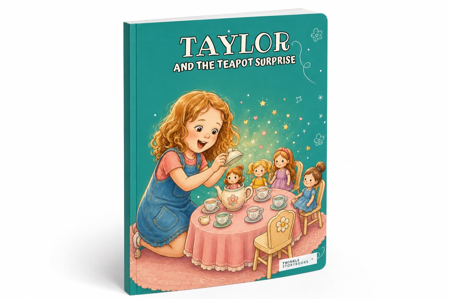 The finished book, 'Taylor and the Teapot Surprise', starring the same girl as the uploaded photo